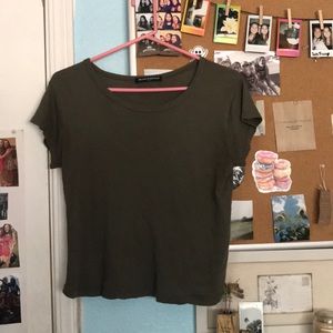 Olive green brandy crop top tshirt